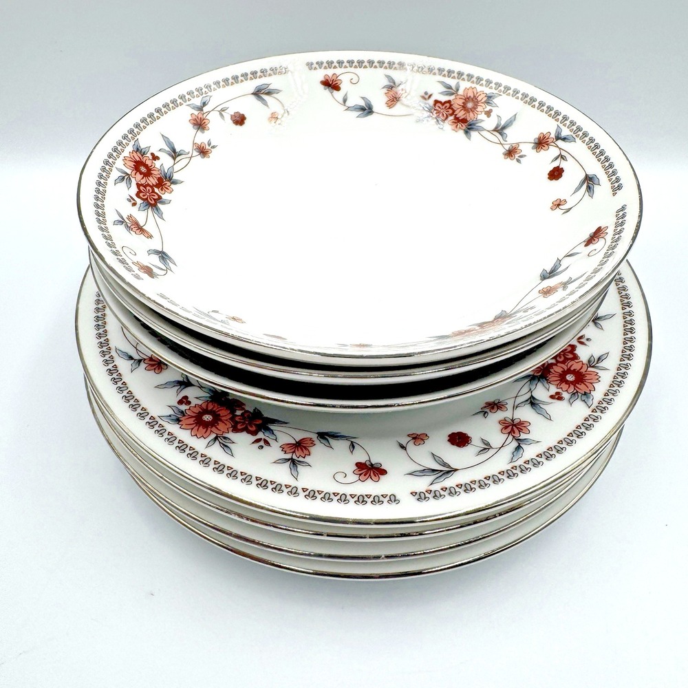 Sheffield Anniversary Fine China Dessert Plates Bowls Set 7 Japan Floral